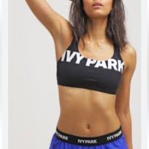 Ivy Park Black & White Logo Sports Bra Size Small